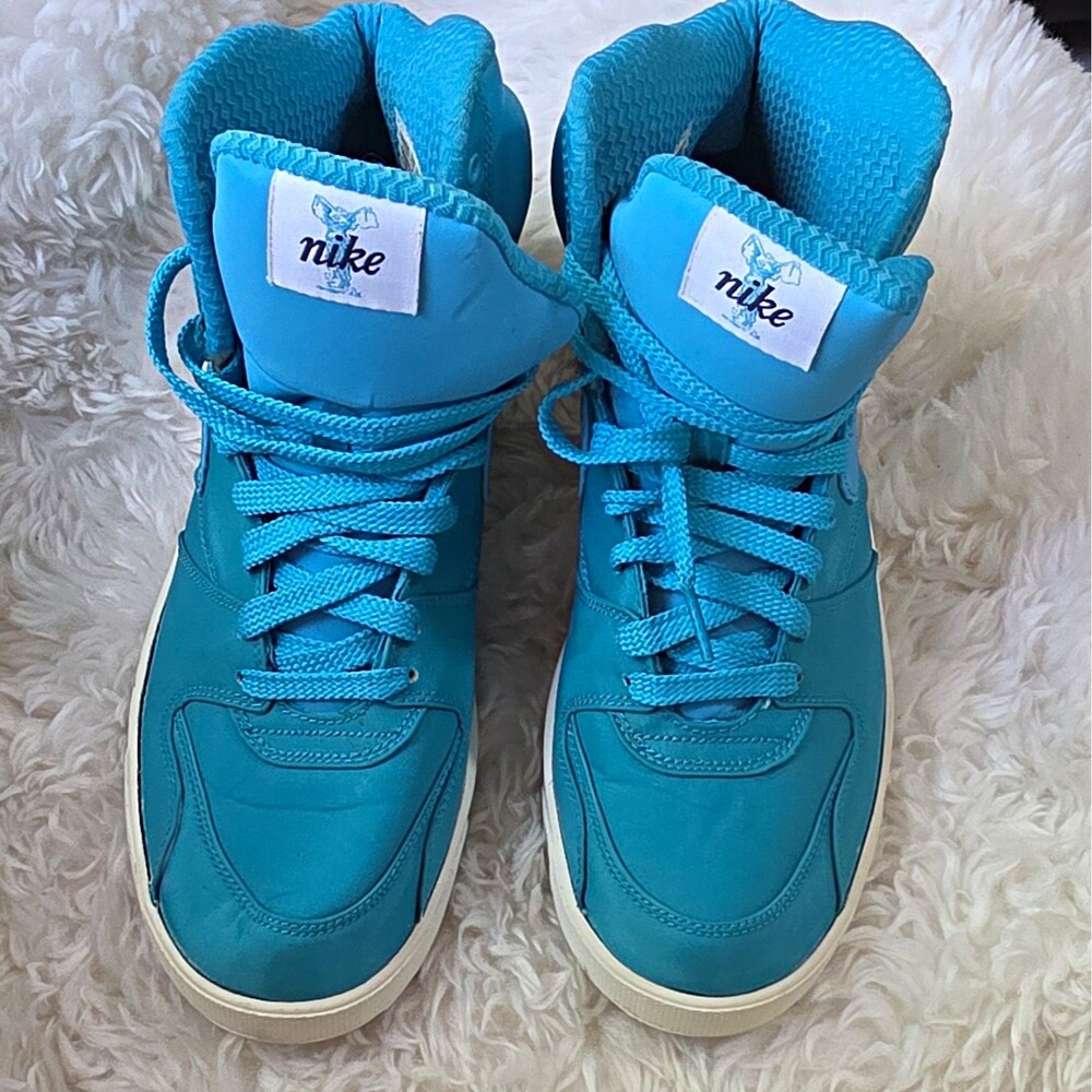 Nike High Top Unisex Kids US 7.5 Blue/White Lace-Up Athletic Sneakers